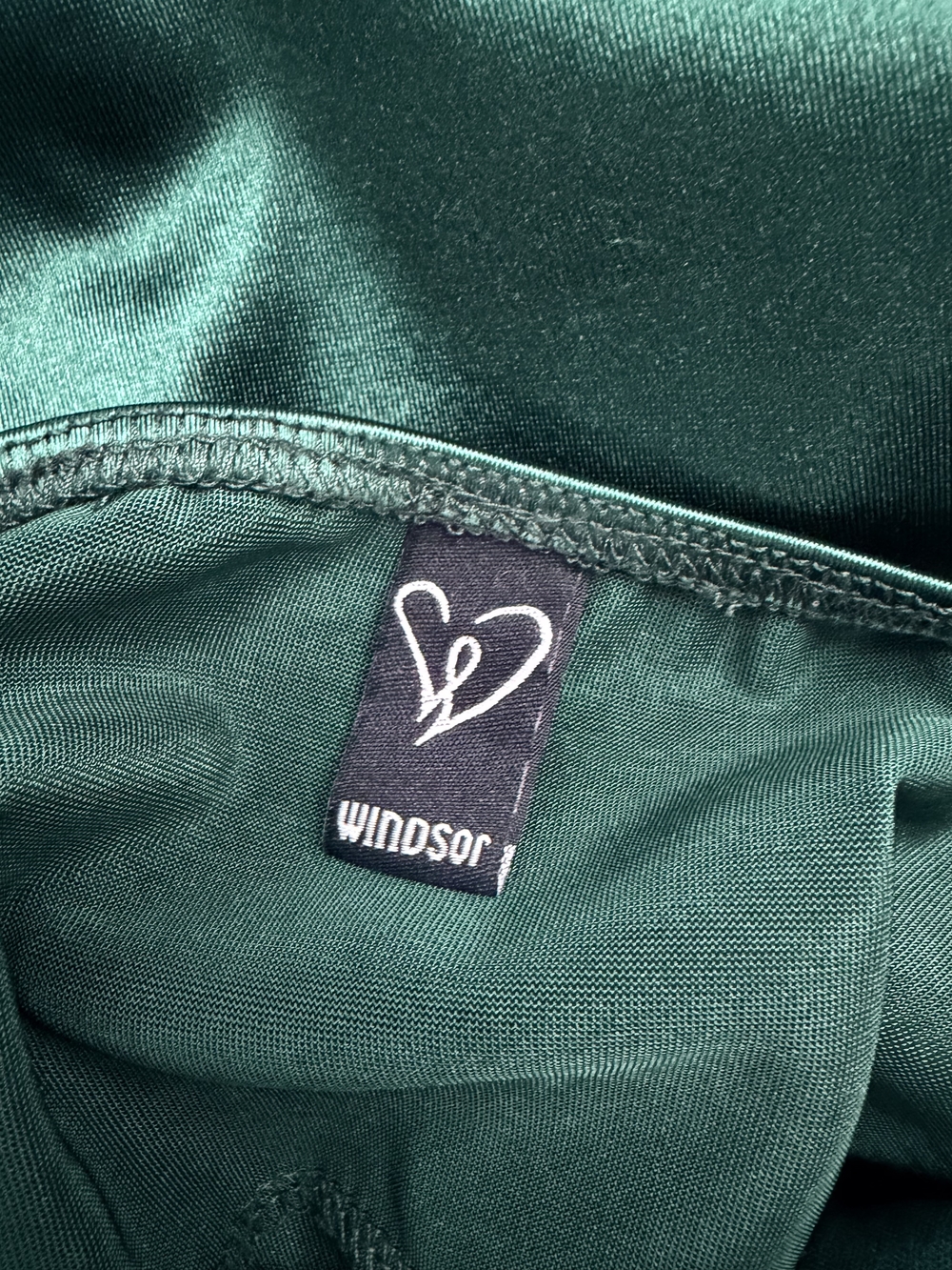 Windsor Emerald Green Satin Maxi Dress XS High Slit - Picture 5 of 5